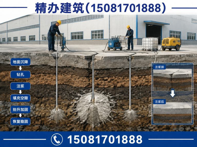 鸡泽县厂房地面下沉注浆展示图